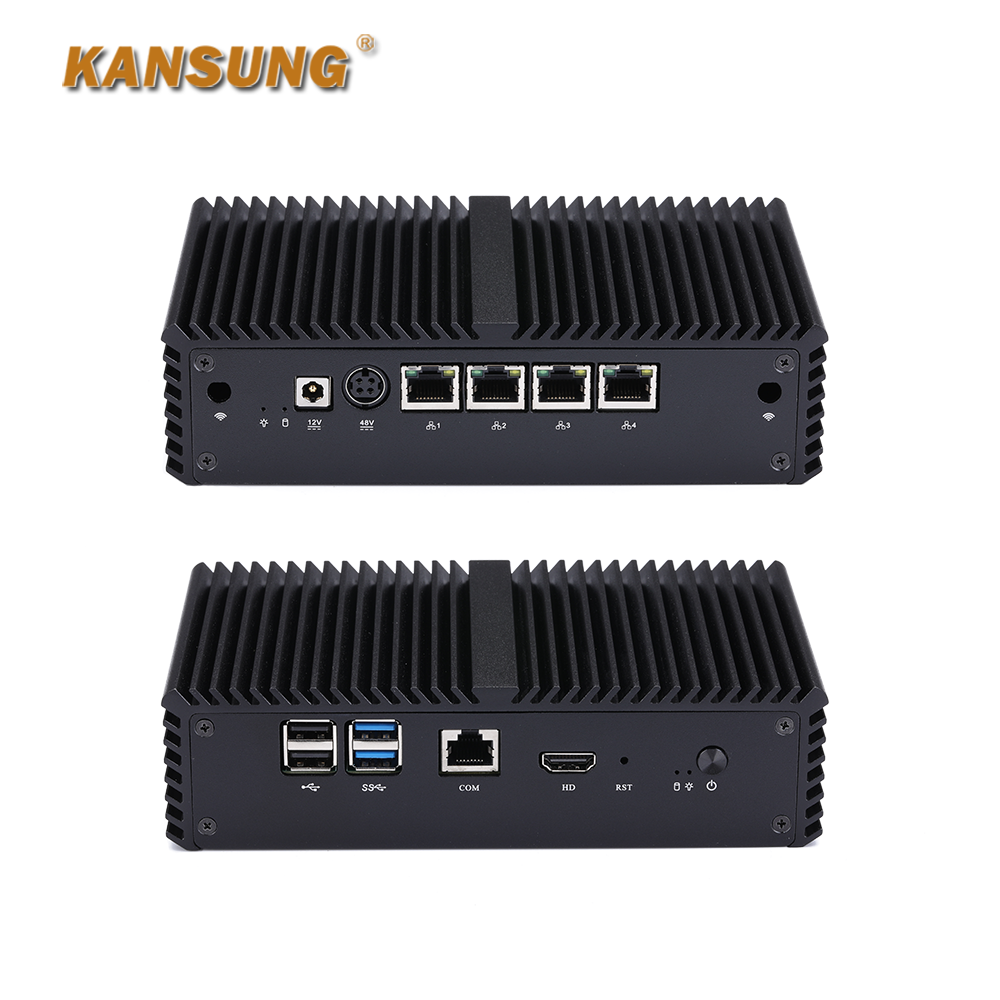 4 Gigabit LAN with PoE Celeron Apollo Lake J3455 Firewall Mini PC